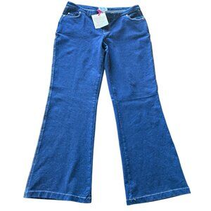 Pajama Jeans Stretch Blue Denim Mid Rise Brand New Large Cotton Spandex